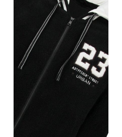 ENOS Oversized Baseball Jacket - Teddy Jas  - Tussenjas Heren - 535 - Zwart