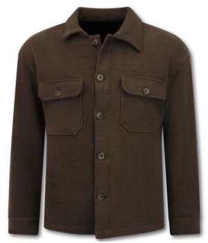 ENOS Tussenjas Heren - Heren Flannel Overshirt met Zakken - 520 - Donker Bruin