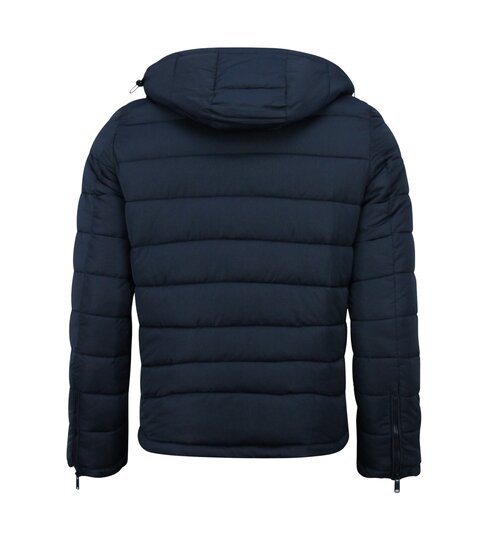 Enos Heren Jack met Capuchon - Slim Fit - Tussenjas Heren - 8210 - Blauw