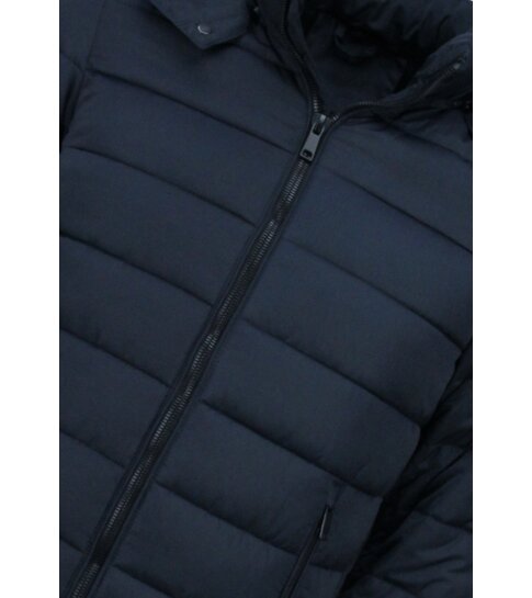 Enos Heren Jack met Capuchon - Slim Fit - Tussenjas Heren - 8210 - Blauw