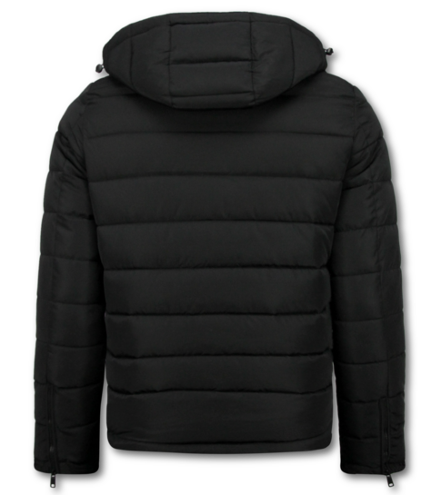 Enos Heren Jack met Capuchon - Slim Fit - Tussenjas Heren - 8210 - Zwart