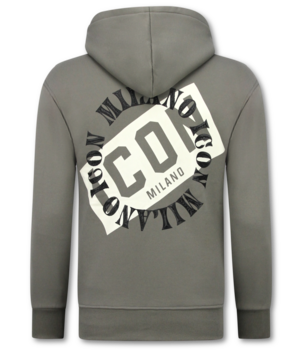 TRUE RISE ICON Hoodie Heren met Rits - Vest Heren met Capuchon - Sportvest - 5623 - Grijs