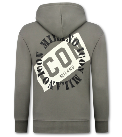 TopStar ICON Hoodie Heren met Rits - Vest Heren met Capuchon - Sportvest - 5623 - Grijs