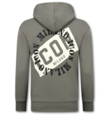 TRUE RISE ICON Hoodie Heren met Rits - Vest Heren met Capuchon - Sportvest - 5623 - Grijs