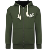 TRUE RISE ICON Hoodie Heren met Rits - Vest Heren met Capuchon - Sportvest - 5623 - Groen