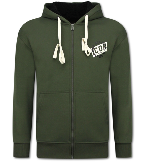 TRUE RISE ICON Hoodie Heren met Rits - Vest Heren met Capuchon - Sportvest - 5623 - Groen