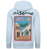 TopStar Oversized Hoodie Heren met Capuchon - Algerie Print - Dik Geweven - 5816- Licht Blauw