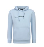 TopStar Oversized Hoodie Heren met Capuchon - Algerie Print - Dik Geweven - 5816- Licht Blauw
