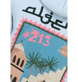 TopStar Oversized Hoodie Heren met Capuchon - Algerie Print - Dik Geweven - 5816- Licht Blauw