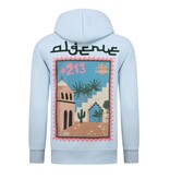 TRUE RISE Oversized Hoodie Heren met Capuchon - Algerie Print - Dik Geweven - 5816- Licht Blauw