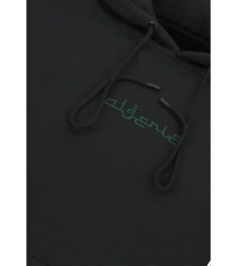 TRUE RISE Oversized Hoodie Heren met Capuchon - Algerie Print - Dik Geweven - 5816- Zwart