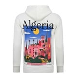 TRUE RISE Oversized Hoodie Heren met Capuchon - Algeria Print - Dik Geweven - 5813 - Wit