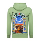 TRUE RISE Oversized Hoodie Heren met Capuchon - Maroc Print - Dik Geweven - 5818 - Groen