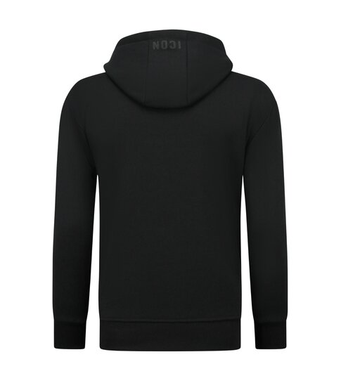 TRUE RISE Oversized Hoodie Heren met Capuchon - ICONS Basic- Dik Geweven - 5808 - Zwart