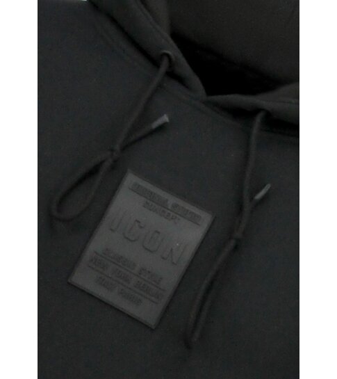 TRUE RISE Oversized Hoodie Heren met Capuchon - ICONS Basic- Dik Geweven - 5808 - Zwart