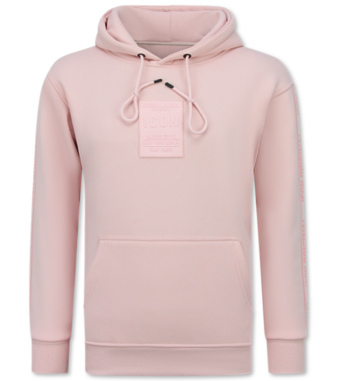 TRUE RISE Oversized Hoodie Heren met Capuchon - ICONS  Basic- Dik Geweven - 5808 - Roze