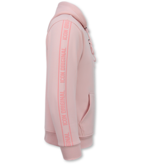 TRUE RISE Oversized Hoodie Heren met Capuchon - ICONS  Basic- Dik Geweven - 5808 - Roze