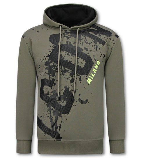 TRUE RISE Oversized Hoodie Heren met Capuchon - ICON Splatter - Dik Geweven - 5800 - Donker Grijs