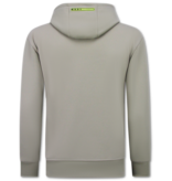 TRUE RISE Oversized Hoodie Heren met Capuchon - ICON Splatter - Dik Geweven - 5800 - Licht Grijs