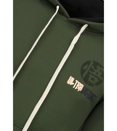 TRUE RISE Oversized Hoodie Heren met Capuchon - GOKO Ultra Print - Dik Geweven - 5562 - Groen