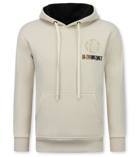 TRUE RISE Oversized Hoodie Heren met Capuchon - GOKO Ultra Print - Dik Geweven - 5562 - Beige