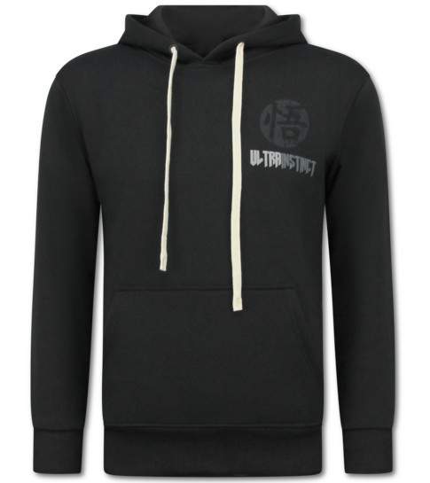 TRUE RISE Oversized Hoodie Heren met Capuchon - GOKO Ultra Print - Dik Geweven - 5562 - Zwart