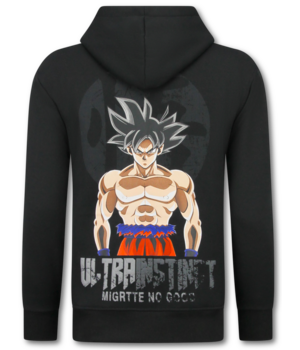 TRUE RISE Oversized Hoodie Heren met Capuchon - GOKO Ultra Print - Dik Geweven - 5562 - Zwart