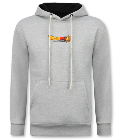TRUE RISE Oversized Hoodie Heren met Capuchon - Dragon Ball Print - Dik Geweven - 5682 - Grijs