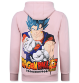 TRUE RISE Oversized Hoodie Heren met Capuchon - Dragon Ball Print - Dik Geweven - 5682 - Roze