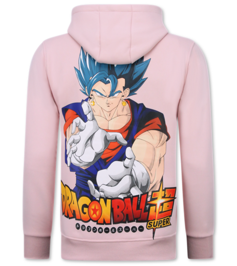 TRUE RISE Oversized Hoodie Heren met Capuchon - Dragon Ball Print - Dik Geweven - 5682 - Roze