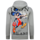 Oversized Hoodie Heren met Capuchon - ICON Puzzel Milano Print - Dik Geweven - 5811 - Grijs