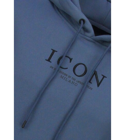 TRUE RISE Oversized Hoodie Heren met Capuchon - ICON Puzzel Milano Print - Dik Geweven - 5811 -  Blauw