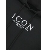 TRUE RISE Oversized Hoodie Heren met Capuchon - ICON Puzzel Milano Print - Dik Geweven - 5811 - Zwart