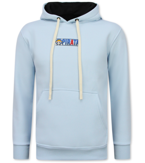 TRUE RISE Oversized Hoodie Heren met Capuchon - One Piece Pirata Print - Dik Geweven - 5725 - Blauw