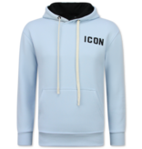 TRUE RISE Oversized Hoodie Heren met Capuchon - ICON Dollar Print - Dik Geweven - 5567 - Blauw