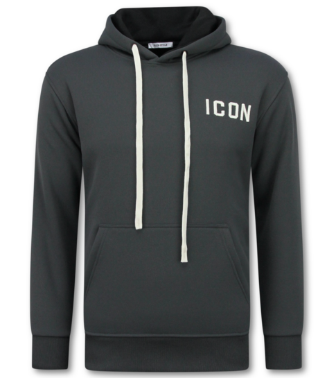 TRUE RISE Oversized Hoodie Heren met Capuchon - ICON Dollar Print - Dik Geweven - 5567 - Grijs