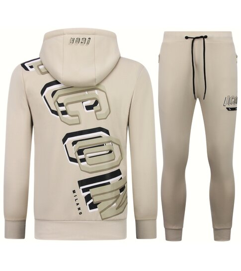 TopStar Trainingspakken - Tracksuit ICON -  Joggingpak Heren - Huispak Heren Volwassenen - Twinset -  5732 - Bruin