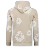 True Rise Dik Geweven Heren Trainingspak met Bloemenprint all Over Print - Bloemenpak Heren - Twinset - 5991 - Beige