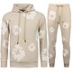 Dik Geweven Heren Trainingspak met Bloemenprint all Over Print - Bloemenpak Heren - Twinset - 5991 - Beige