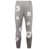 TopStar Dik Geweven Heren Trainingspak met Bloemenprint all Over Print - Bloemenpak Heren - Twinset - 5991- Grijs