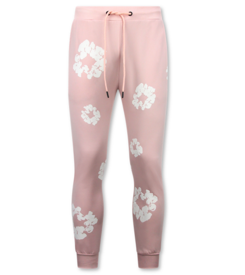 True Rise Dik Geweven Heren Trainingspak met Bloemenprint all Over Print - Bloemenpak Heren - Twinset - 5991 - Roze