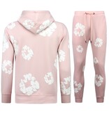 True Rise Dik Geweven Heren Trainingspak met Bloemenprint all Over Print - Bloemenpak Heren - Twinset - 5991 - Roze