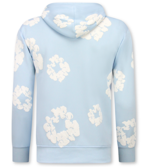 True Rise Dik Geweven Heren Trainingspak met Bloemenprint all Over Print - Bloemenpak Heren - Twinset - 5991 - Blauw