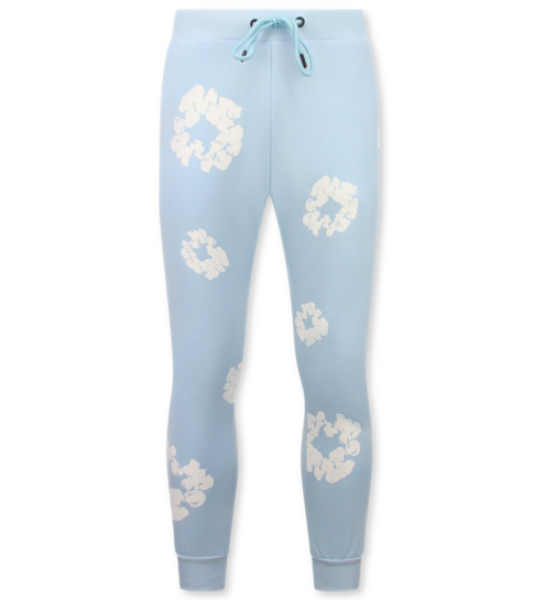 TopStar Dik Geweven Heren Trainingspak met Bloemenprint all Over Print - Bloemenpak Heren - Twinset - 5991 - Blauw
