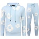 Dik Geweven Heren Trainingspak met Bloemenprint all Over Print - Bloemenpak Heren - Twinset - 5991 - Blauw