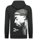 True Rise Tupac Trainingspak Hoodie - 2Pac Joggingpak Hoodie Heren - Huispak Heren Volwassenen - 663- Zwart