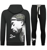 TopStar Tupac Trainingspak Hoodie - 2Pac Joggingpak Hoodie Heren - Huispak Heren Volwassenen - 663- Zwart