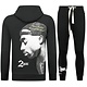 Tupac Trainingspak Hoodie - 2Pac Joggingpak Hoodie Heren - Huispak Heren Volwassenen - 663- Zwart