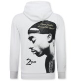 TopStar Tupac Trainingspak  - 2Pac Joggingpak Hoodie Heren - Huispak Heren Volwassenen - 663- Wit