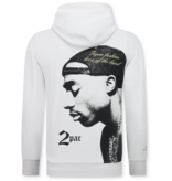 True Rise Tupac Trainingspak  - 2Pac Joggingpak Hoodie Heren - Huispak Heren Volwassenen - 663- Wit